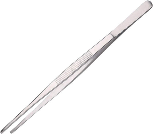Aniso Long Tweezers - 8 Inch Stainless Steel Precision Serrated Kitchen Tweezers for Barbecue & Cooking