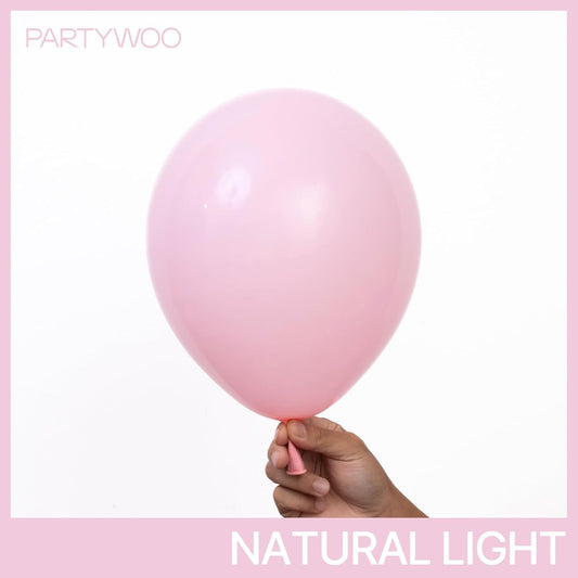 PartyWoo Light Pink Balloons 140pcs Different Sizes of 18 12 10 5 Inch Pastel Pale Baby Pink Balloon Arch Kit Garland for Baby Shower Bachelorette Bridal Shower Birthday Party Decorations Pink-Y48