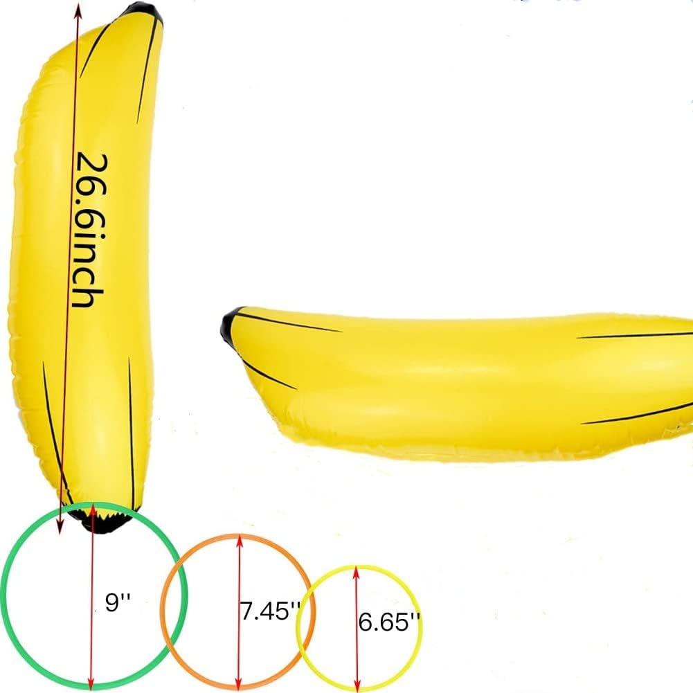 Bachelorette Party Favor Girls Night Out Party Games - Ring Toss Hoopla Games for Bachelorette Party Swimming Pool (Include 2 Pieces Inflatable Banana with 9 Pieces Plastic Toss Rings)
