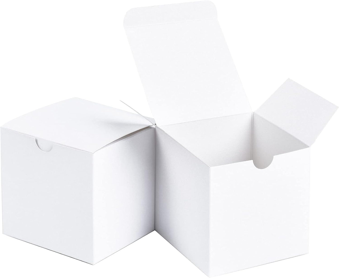SHIPKEY 10PCS 8x8x8 Inch White Cardboard Gift Boxes with lids |Perfect for Party, Wedding, Christmas, Holidays, Birthdays, and Gifts Wrap, Cube Gift Boxes (20x20x20cm)