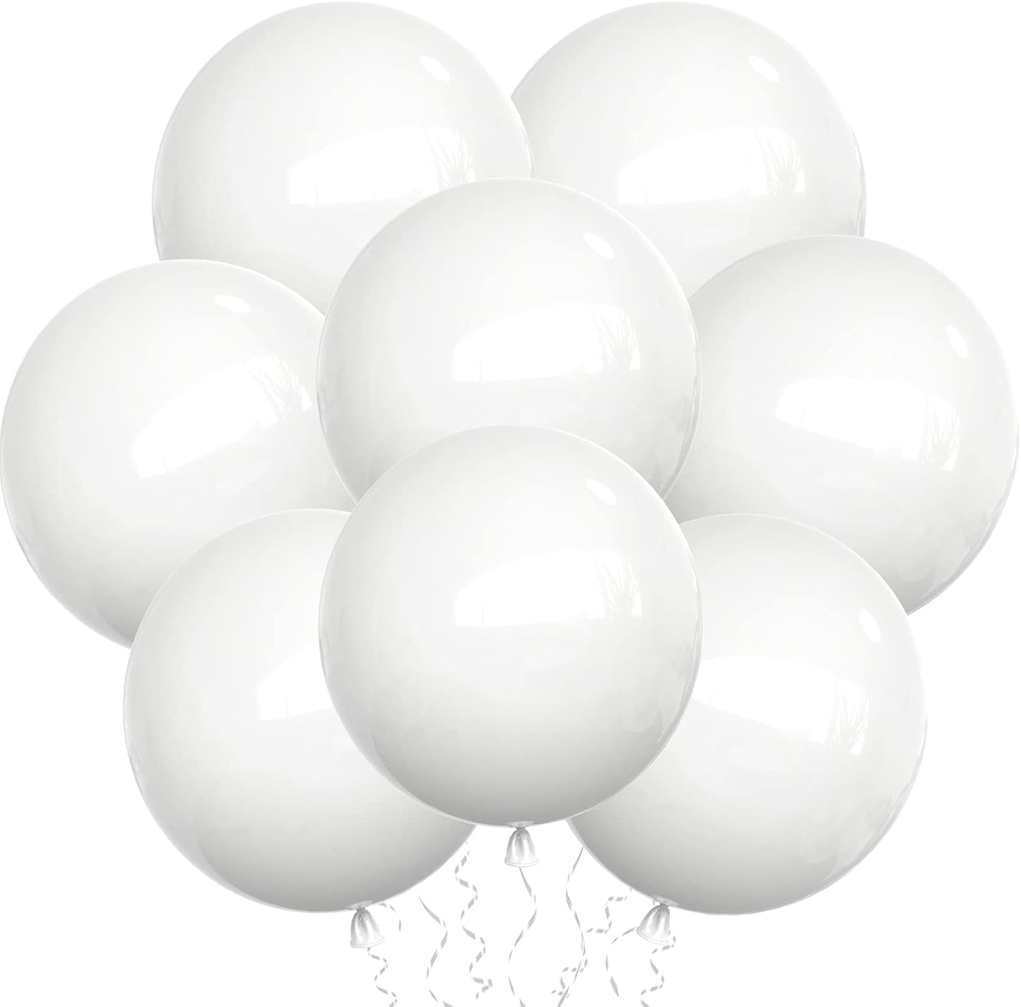 White Balloons Latex Party Balloons - 20 Pack 18 Inch Big White Thicker Balloons Large Round Helium Balloons for Baby Shower Wedding Graduation Birthday White Themed Party Decorations