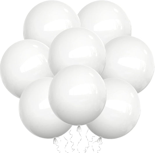 White Balloons Latex Party Balloons - 20 Pack 18 Inch Big White Thicker Balloons Large Round Helium Balloons for Baby Shower Wedding Graduation Birthday White Themed Party Decorations