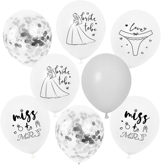 Bachelorette Balloon Silver Bride Balloons Printed for Bachelorette Party Decorations,Bridal Shower Decorations