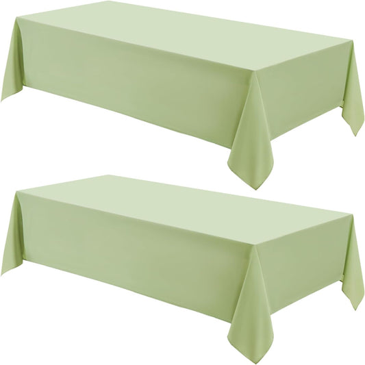 Rectangle Tablecloths 60x120 Inch 2 Pack Sage Green Tablecloth Washable Decorative Linen Polyester Table Cloths for Dining Table Banquets Buffet Parties and Wedding