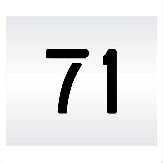 Pavement, Curb, and WheelStop Stencils - 6 inch Double Number Stencil - (71) - 6" x 6" x 1/16" (63 mil) - Light-Duty