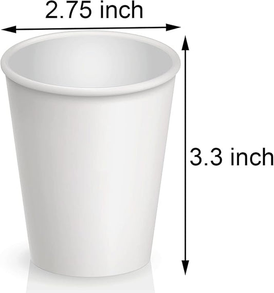 Axe Sickle 300 Pcs 8 Oz Disposable Paper Cups, Hot and Cold Beverage Drinking Cup for Coffee, Water, Juice for Party, Picnic,Travel,and Events