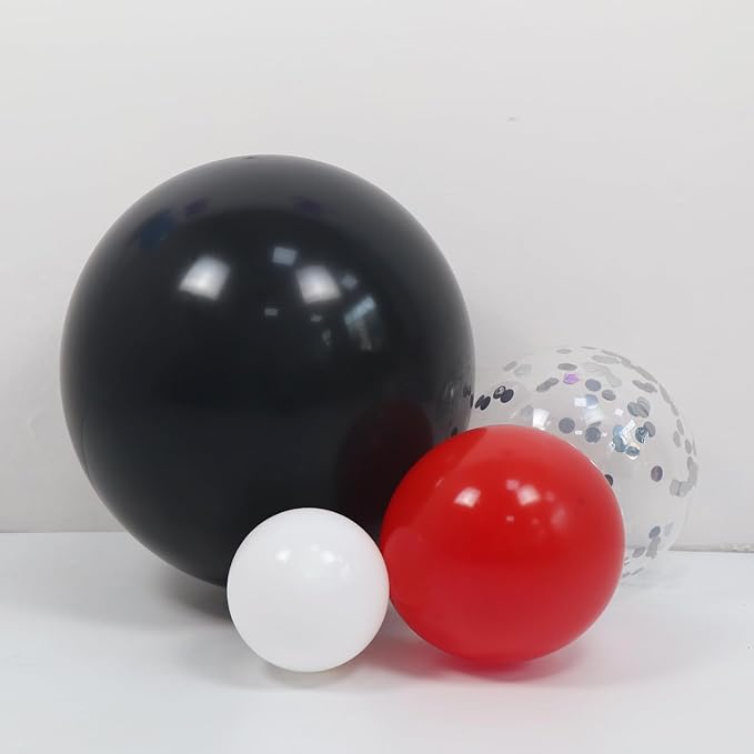 Red Black and White Balloon Arch Kit 164pcs Red White and Black Balloons with Confetti Balloons for Graduation Baby Shower Birthday Prom Party Decorations Supplies