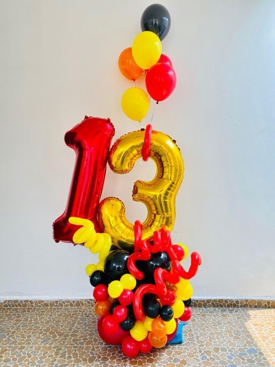 Red Number 1 Balloon 40 Inch, 1st Birthday Balloon for Baby Boy Girl Toddler First Birthday Decorations, Shiny Red Party Supplies