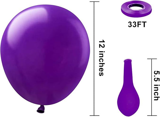 KBZVNAF Dark Purple Latex Party Balloons - 50 Pack 12 inch Helium Matte Purple Balloons for Birthday Wedding Baby Shower Halloween Party Decorations