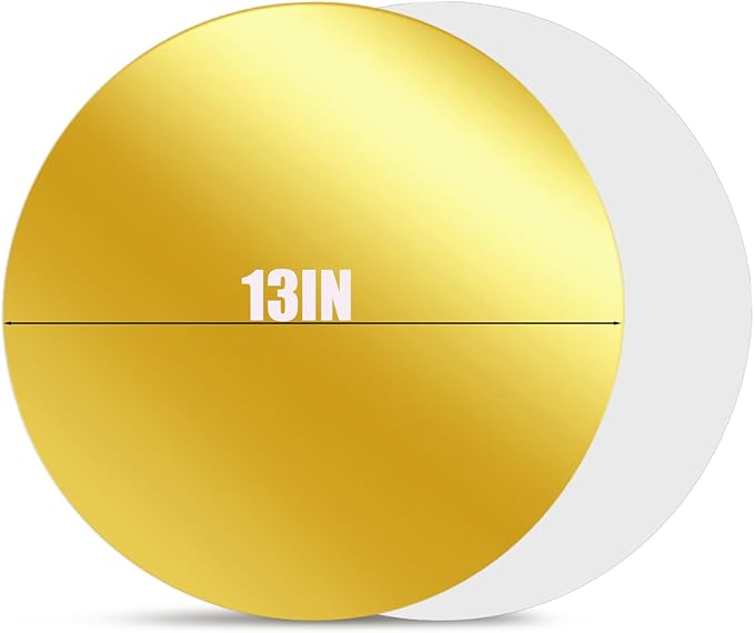 Cedilis 100PCS Disposable Gold Paper Charger Plate, 13" Round Gold Placemats for for Elegant Table Decor, Perfect for Weddings, Holiday Parties, Receptions