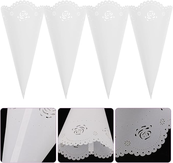20PCS Transparent Hollow Confetti Holders, Flower Confetti Paper, Petal Cones Cone Stand, Craft Paper Petal s for Weddings and Parties, Perfect for Candy Buffets and Flower s