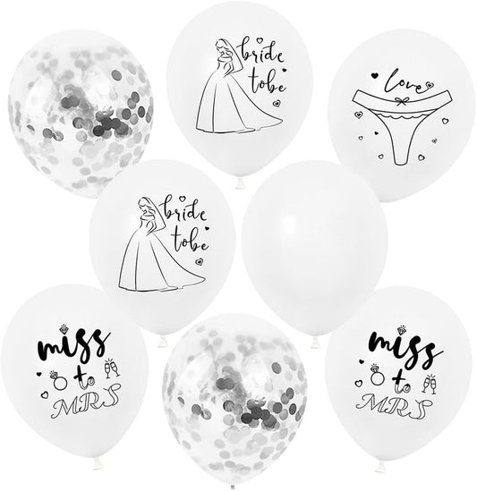 Bachelorette Balloon White Bride Balloons Printed for Bachelorette Party Decorations,Bridal Shower Decorations