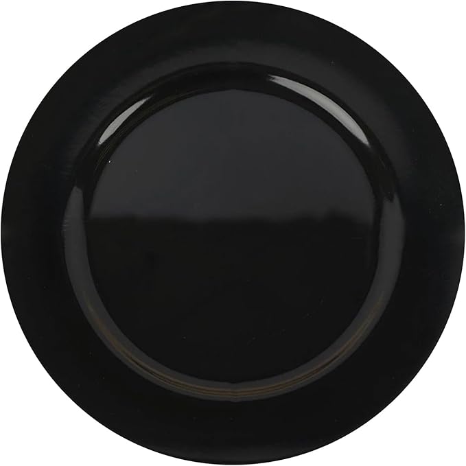 Efavormart 6 Pack | 13" Black Round Acrylic Plastic Charger Plates, Dinner Party Table Decor