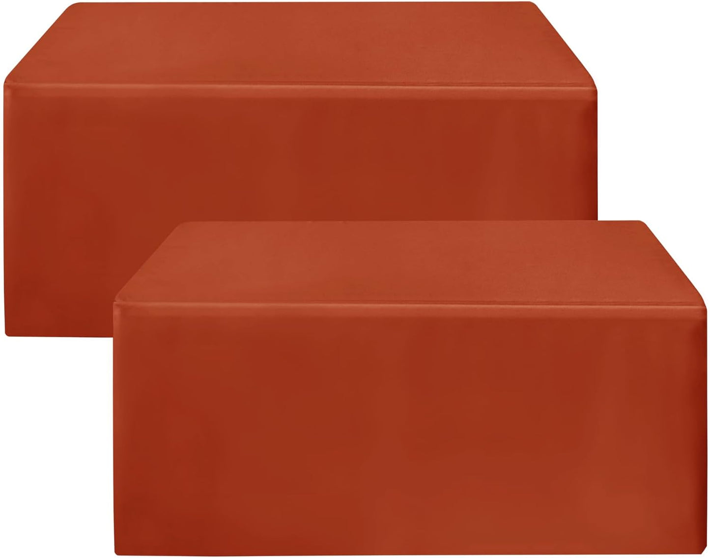 HolidayIdeas 2 Pack Fitted Thanksgiving Tablecloth for 6ft Tables, Rust Table Cover for Holiday Dinner & Buffet, Wrinkle-Resistant Fall Party Decorations for The Home