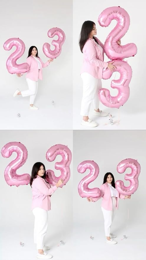 Balloon 26 Number Pastel Pink, Foil Happy 26th Birthday Balloon for Men & Women,40 Inch Large Balloons for 2 6 26 62 2026 Wedding Marriage Proposal Engagement Decorations