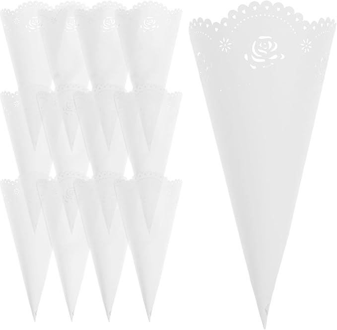 20PCS Transparent Hollow Confetti Holders, Flower Confetti Paper, Petal Cones Cone Stand, Craft Paper Petal s for Weddings and Parties, Perfect for Candy Buffets and Flower s