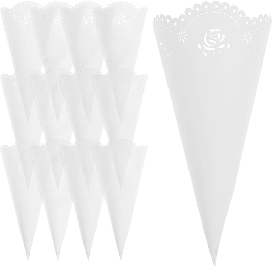20PCS Transparent Hollow Confetti Holders, Flower Confetti Paper, Petal Cones Cone Stand, Craft Paper Petal s for Weddings and Parties, Perfect for Candy Buffets and Flower s
