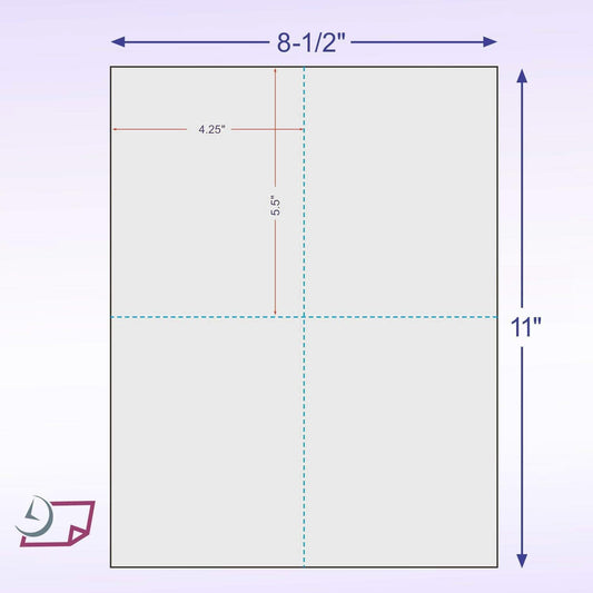 NextDayLabels - 8-1/2" x 11" Laser/Inkjet Postcards 4 Per Page, (4-1/4" x 5-1/2" Each Card | Gray, 200 Cards)