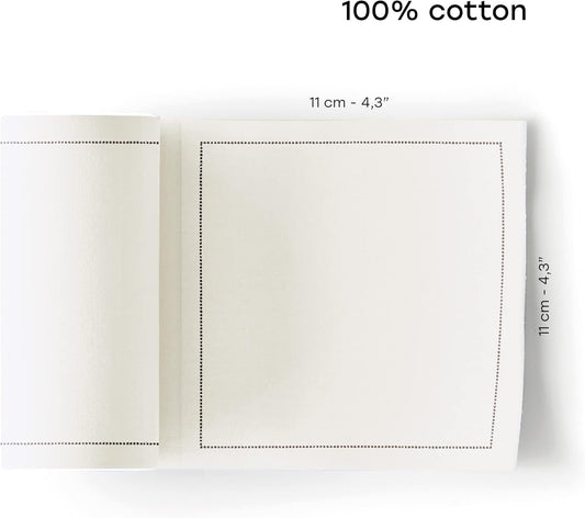 My Drap Basics Cotton Cocktail Napkin, 50 Per Roll, Cream, 4.3 x 4.3 Inch
