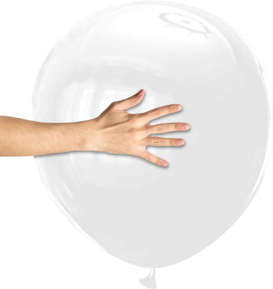 KAWKALSH White Big Balloons 32pcs, 18 Inch Large Latex Giant Heavy Duty Balloons for Birthday Wedding Baby Shower Decorations