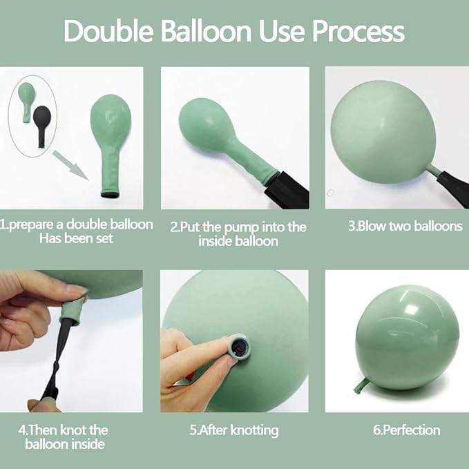 Dusty Green Balloon Arch Kit Double Stuffed,Pearl Light Sage Green White Sand Beige Balloon Garland with Clear Bobo for Bridal Birthday Wedding Baby Shower Graduation Party Decoration