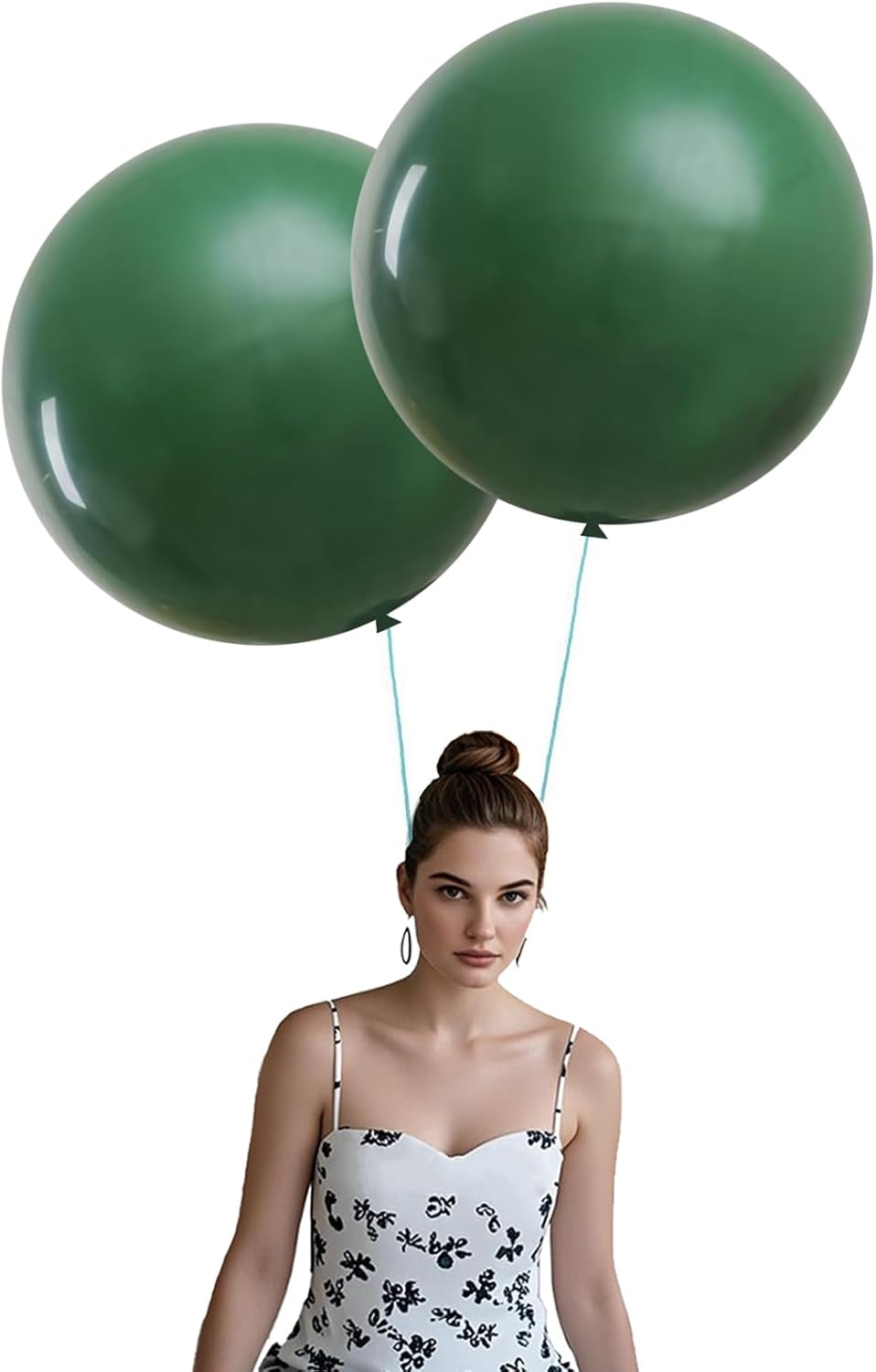15Pcs 24 Inch Balloons Dark Green Giant Round Balloons Large Balloon for Festival, Christmas, Birthday Party Decorations