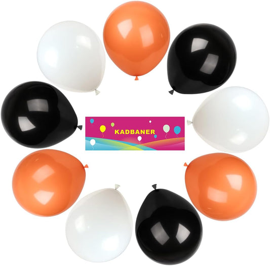 Black White Orange Balloons,100 Pack 12 Inch Latex Balloons,for Wedding Birthday Party Baby Shower Christmas Party Decorations