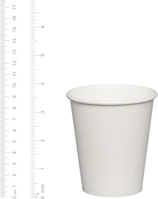 GUSTO [10 oz. - 300 count] Disposable White Paper Cups, Hot Coffee Cups - Eco-Friendly Hot Cups