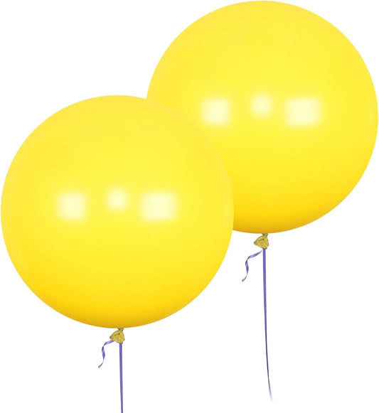 AZOWA 24 Inch Yellow Balloons 16-Count Large Latex Round Balloons for Party Wedding Birthday Baby Shower Decoration (Yellow, 16 Pcs)