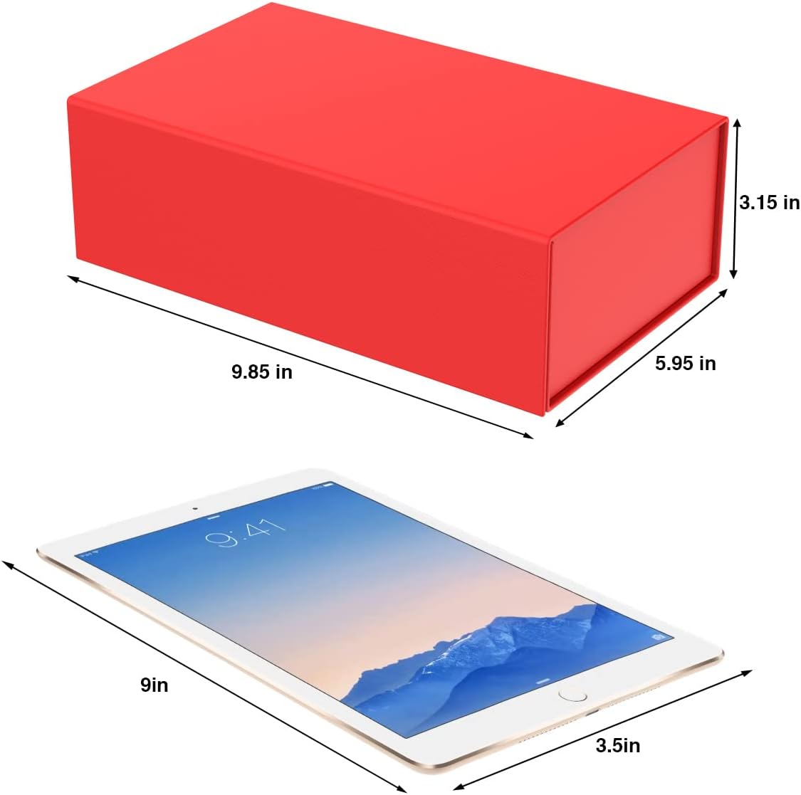 MOZRRO Gift Box with Lids, 9.85 x 5.95 x 3.15 In Magnetic Closure Gift Boxes for Gift Packaging, Gift Box for Christmas,Mothers Day,Fathers Day,Graduations,Weddings,Birthdays Gifts