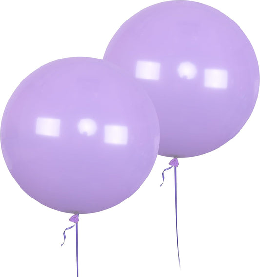 AZOWA 24 Inch Light Purple Balloons 16-Count Large Latex Round Balloons for Party Favors (Light Purple, 16 Pcs)