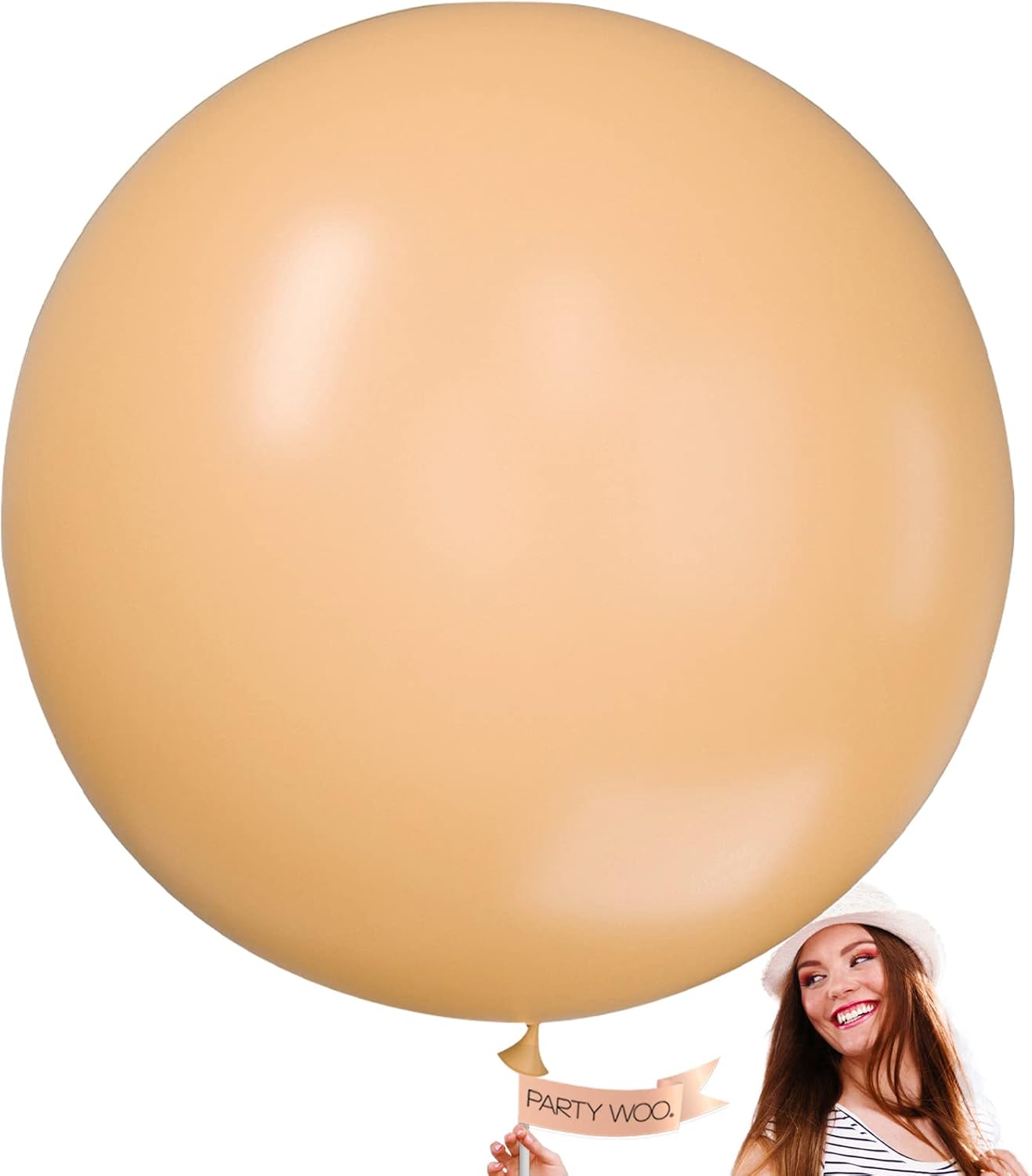 PartyWoo Nude Balloons 4 pcs 36 Inch Extra Large Big Jumbo Giant Beige Apricot Cream Boho Latex Neutral Balloons for Thanksgiving Graduation Baby Shower Boho Theme Birthday Party Decorations Nude-Y103
