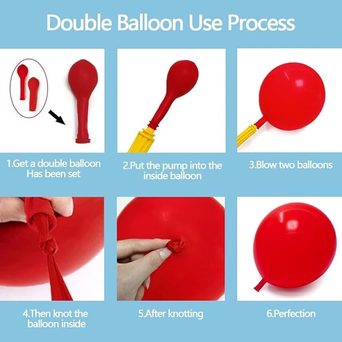 Red Blue Cherry Balloon Arch Kit Double Stuffed, Ruby Red Dusty Light Blue White Sand Ivory Balloon Garland with Long Latex Balloons for Cherry on Top Birthday Valentines Baby Shower Party Decor