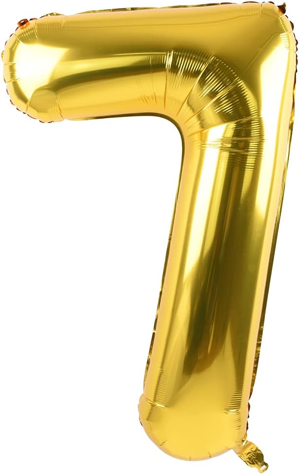 TONIFUL 40 Inch Gold Large Numbers Balloon 0-9(Zero-Nine) Birthday Party Decorations,Foil Mylar Big Number Balloon Digital 7 for Birthday Party,Wedding, Baby Shower Engagement Photo Shoot, Anniversary