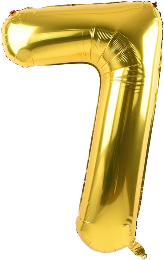 TONIFUL 40 Inch Gold Large Numbers Balloon 0-9(Zero-Nine) Birthday Party Decorations,Foil Mylar Big Number Balloon Digital 7 for Birthday Party,Wedding, Baby Shower Engagement Photo Shoot, Anniversary
