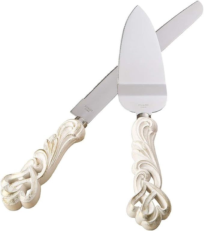 GIFTS INFINITY Personalized Wedding Cake Knife and Server Set with Engraving – Cake Cutting Utensil Set, Keepsake Gift for Wedding, Anniversary, Reception, Birthday & Other Occasions (2468)