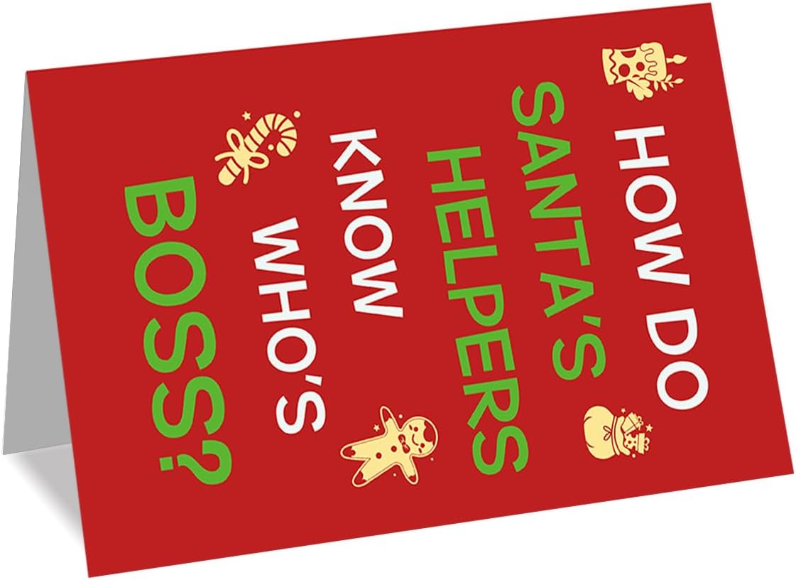 Funny Boss Christmas Card Gift for Women Men, Christmas Thank You Card for Boss