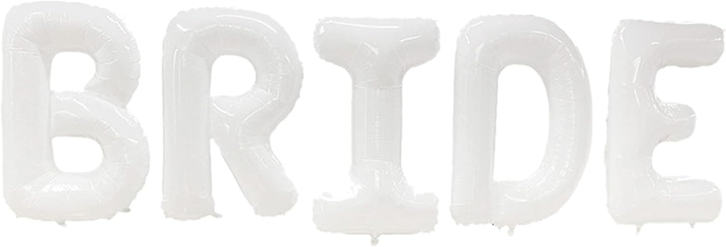 40 Inch Bride Balloons, White Bride To Be Balloon For Bridal Shower Decor,Bachelorette Party Decorations, Engagement Party Supplies