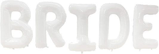 40 Inch Bride Balloons, White Bride To Be Balloon For Bridal Shower Decor,Bachelorette Party Decorations, Engagement Party Supplies