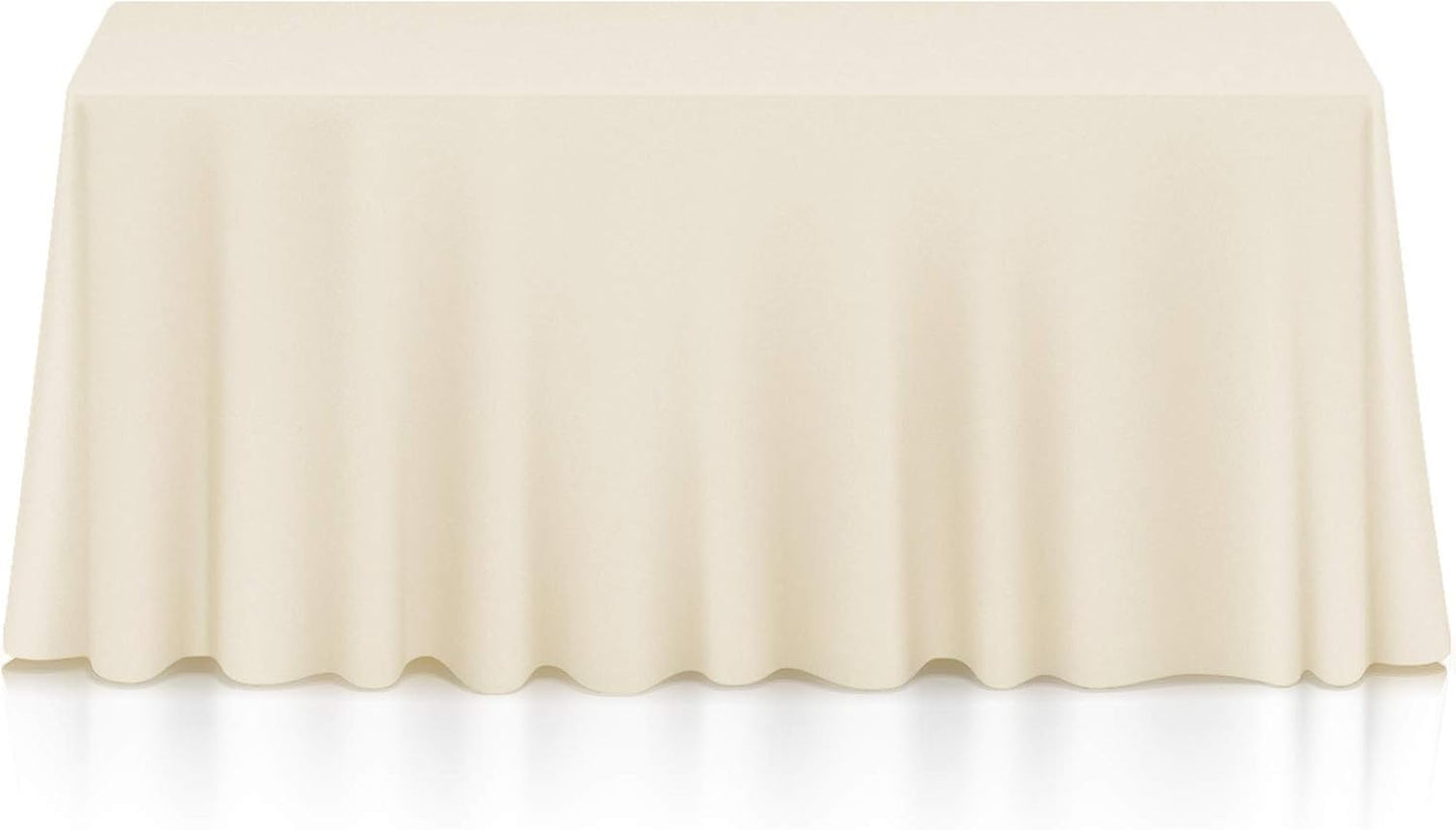 Lann's Linens - 90" x 156" Premium Tablecloth for Wedding/Banquet/Restaurant - Rectangular Polyester Fabric Table Cloth - Ivory