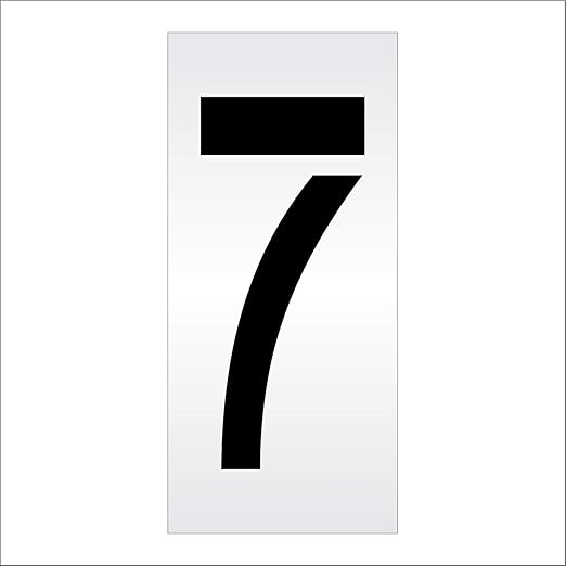 Pavement Stencils - 36 inch Single Number Stencil (Wide) - 7-36" x 16" x 1/16" (63 mil) - Light-Duty