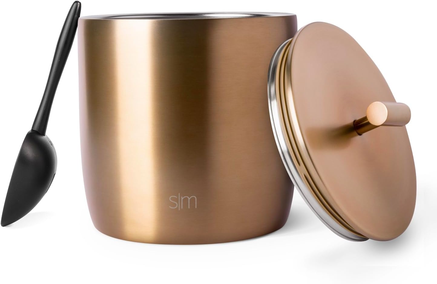 Simple Modern Vacuum Insulated Ice Bucket with Lid and Scoop | For Cocktail, Champagne, Wine, Beer, & Hosting | Stainless Steel 100oz Capacity for Large Parties | Rocks Collection | Metallic Gold