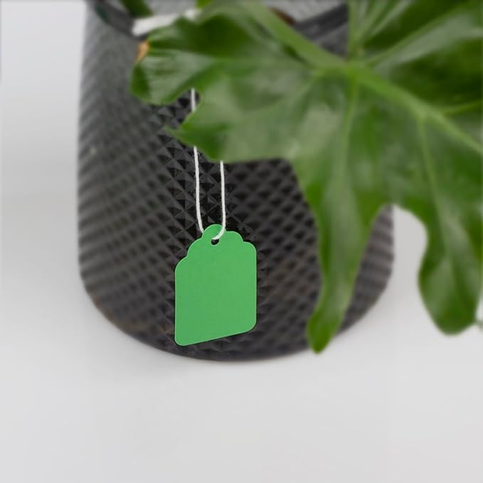 Marking Tags with String Attached, 500pcs Paper Hang Tags for DIY, Crafts & Small Businesses Gift Decorations Product Jewelry Clothing(1.88"x1.18", Green)