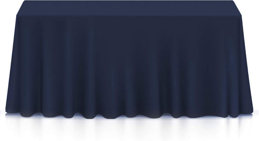 Lann's Linens - 90" x 156" Premium Tablecloth for Wedding/Banquet/Restaurant - Rectangular Polyester Fabric Table Cloth - Navy Blue