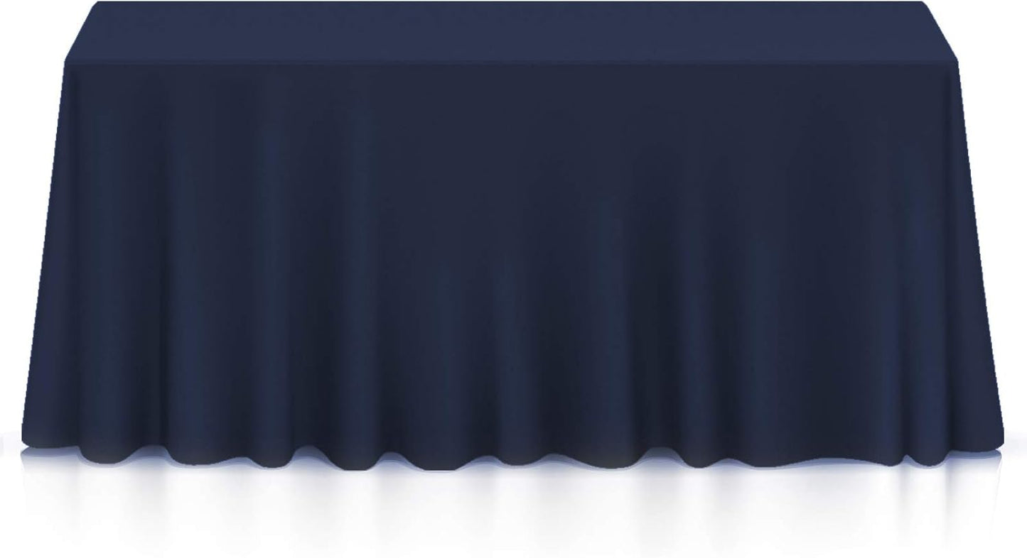 Lann's Linens - 90" x 132" Premium Tablecloth for Wedding/Banquet/Restaurant - Rectangular Polyester Fabric Table Cloth - Navy Blue