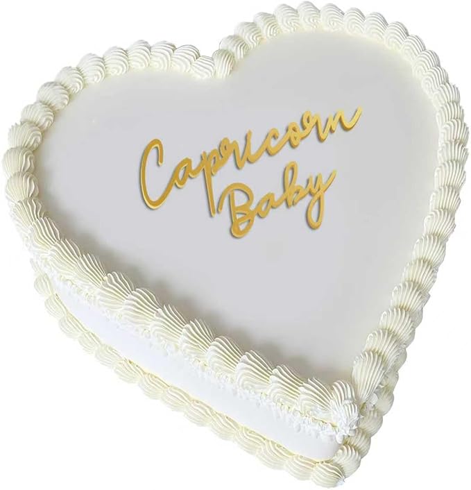Libra Cake Topper – Zodiac Birthday Decoration for Libra Season, Horoscope Party Supplies for Baby or Adult Birthday (Capricorn baby golden)