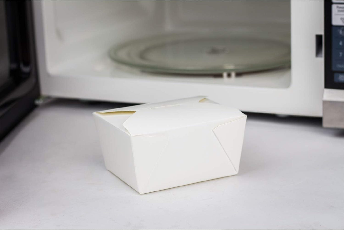Karat FP-FTG30W 30 fl.oz. 4.3" x 3.5" x 2.4" Fold-to-Go Box #1,White (Pack of 450)