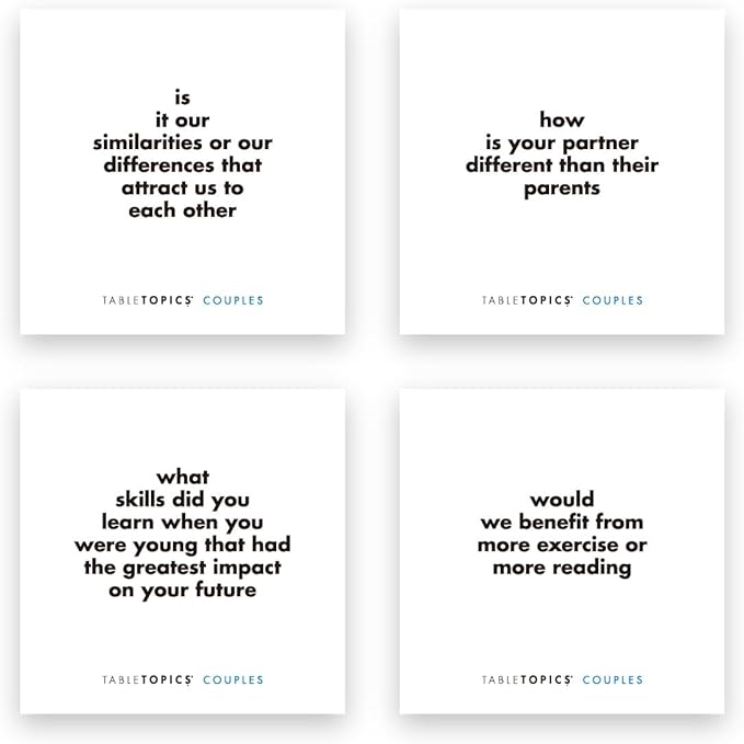 TableTopics Couples Conversation Cards for Romantic Partners with 135 Questions for Date Nights & Intimate Talks, Anniversary & Valentine's Day Gift