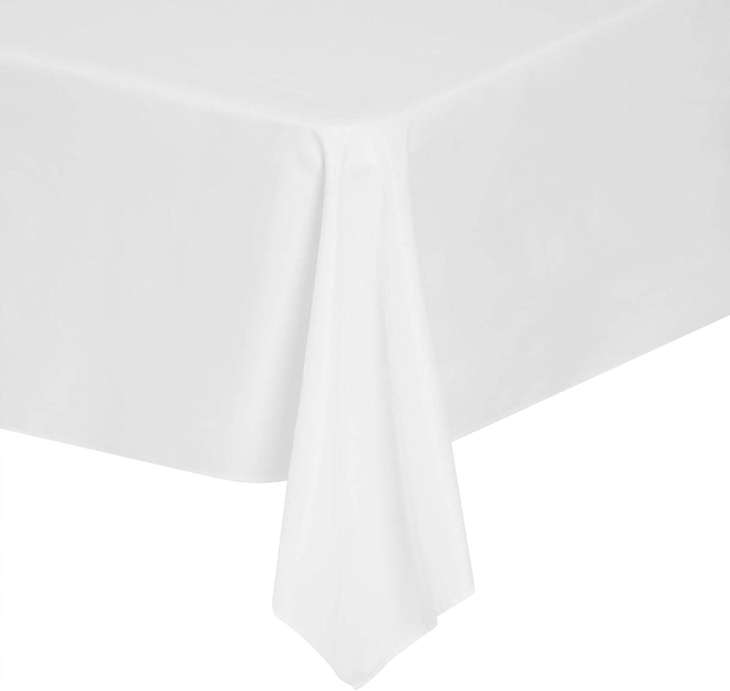 Cupuamon Rectangle Tablecloth 90x156 inch Washable Polyester Fabric Table Cloth for Wedding Party Dining Banquet Decoration（90x156, White）
