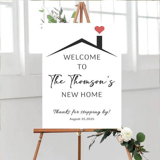 Personalized Housewarming Party Welcome Sign, New Home New Beginning New Memories, Welcome To Housewarming Party, Housewarming Décor, New House Party Sign, Housewarming Party Sign#8